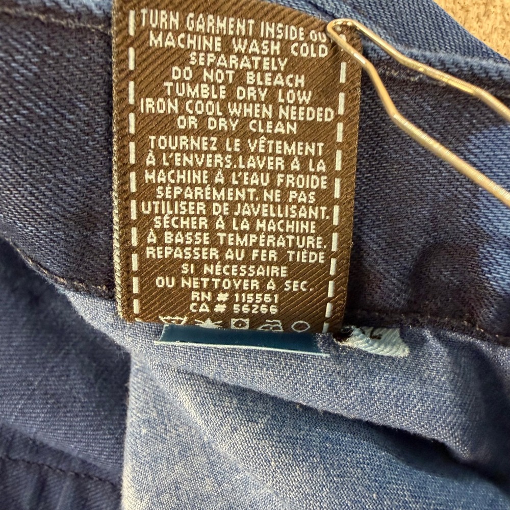7 For All Mankind Straight Leg Jeans Womens 32 Blue Raw Hem Cotton Denim - Picture 8 of 12
